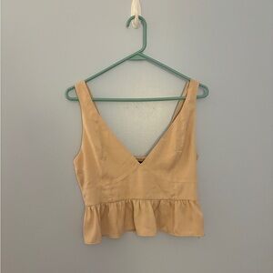 NWT Lulus Small Cream Crop Top Perfect for Layering, Partying, Cute with Jeans